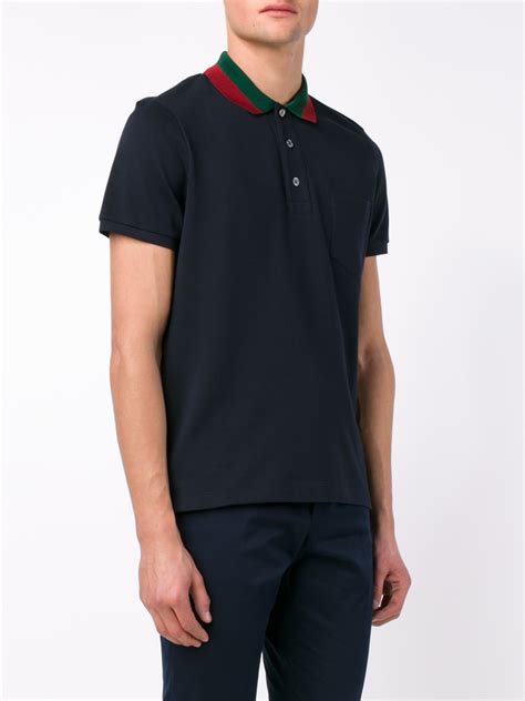 gucci blue polo|gucci navy striped polo shirt.